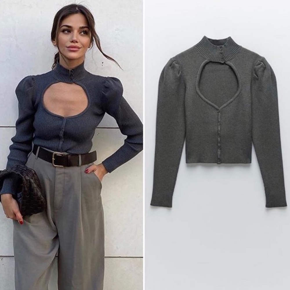 Blogger's Fav| NWT ZARA Cut Out Knit Sweater - Picture 2 of 16